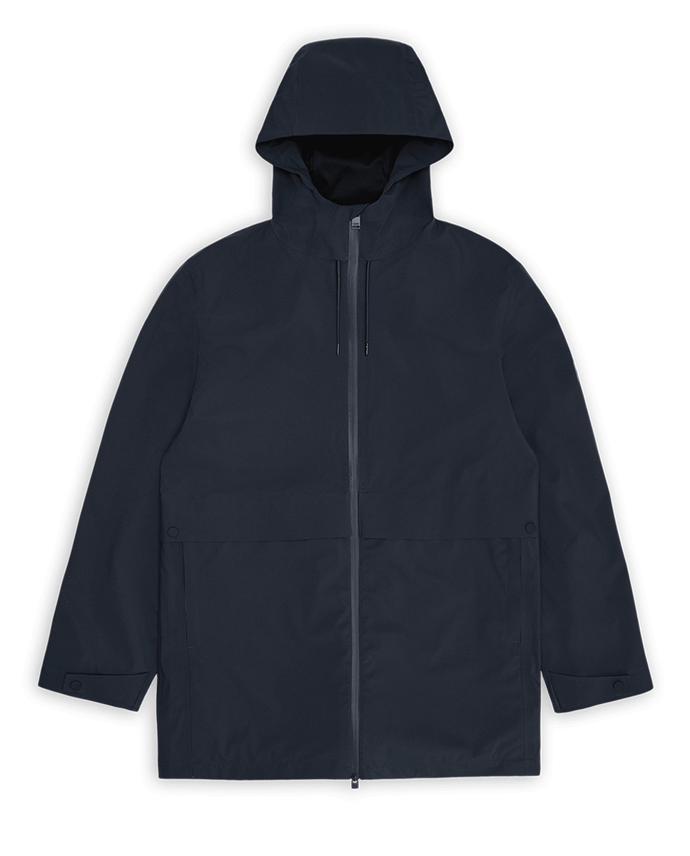 Casaco Comprido Impermeável Hardshell Azul-marinho-3