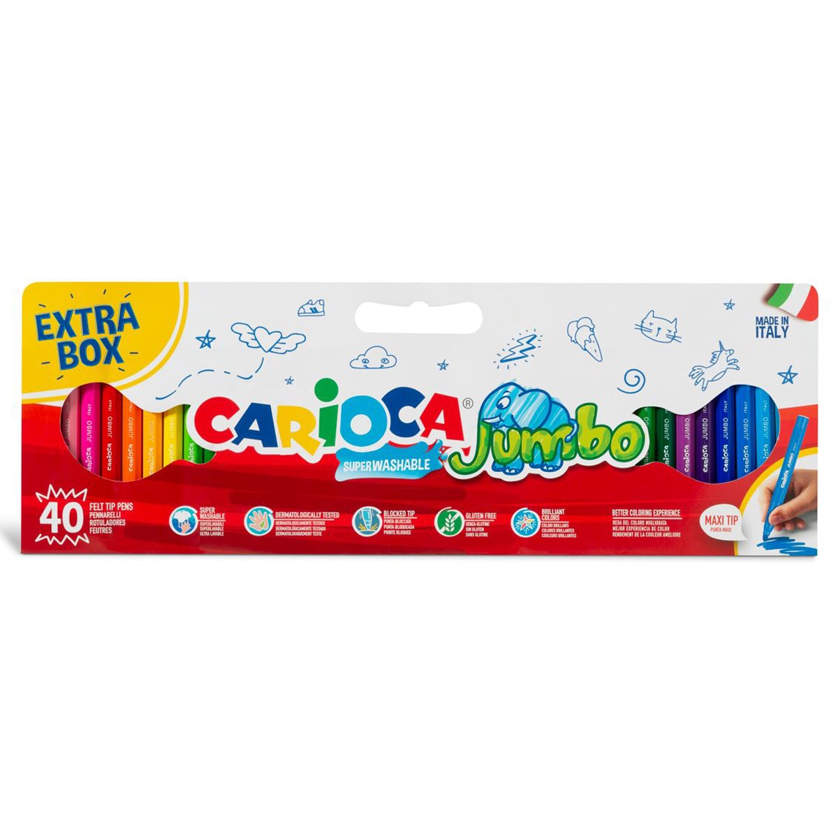 Imagem 0 de Set 40 Marcadores Jumbo tinta superlavable Carioca.
