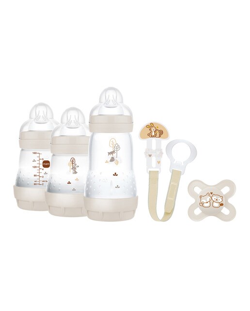 Imagen 0 de Pack Biberones y chupete Welcome to the World Crema MAM
