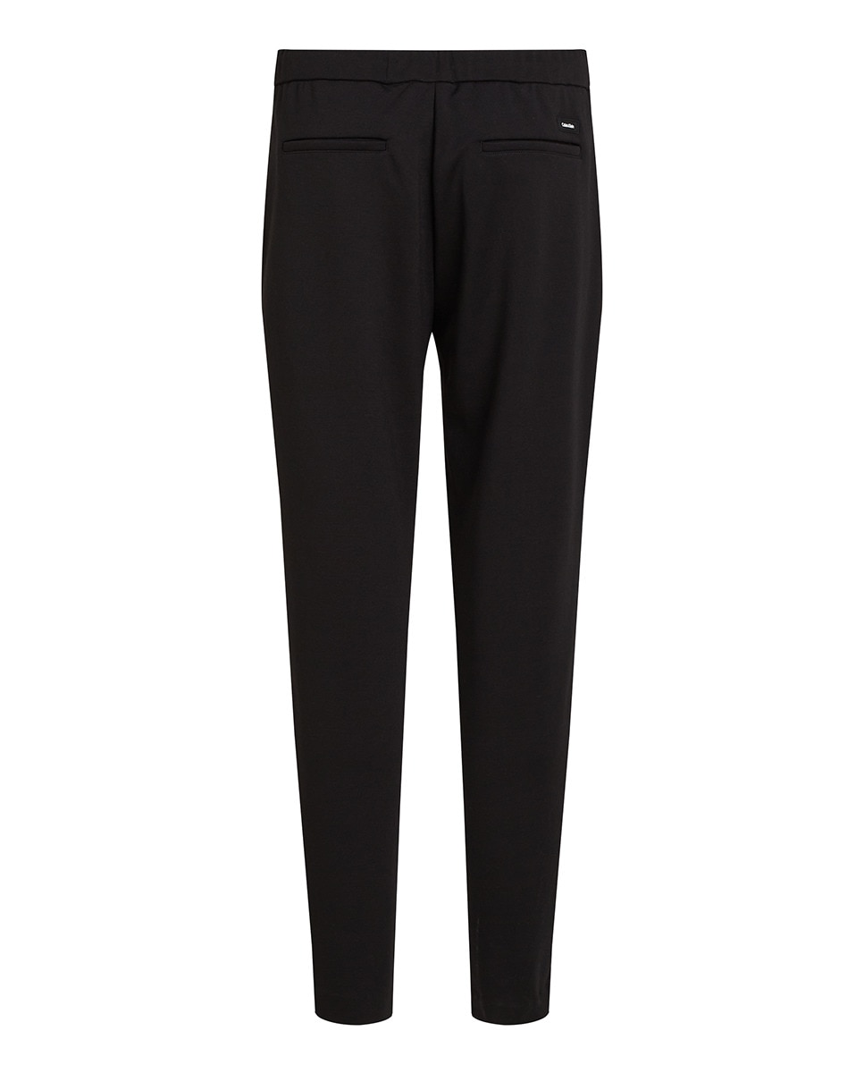 Calças de Malha com Cintura Elástica Preto-6