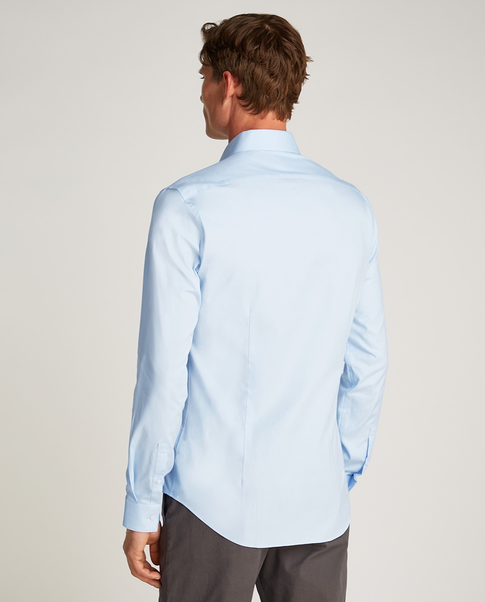 Camisa Formal com Mini Estrutura Azul-claro-2