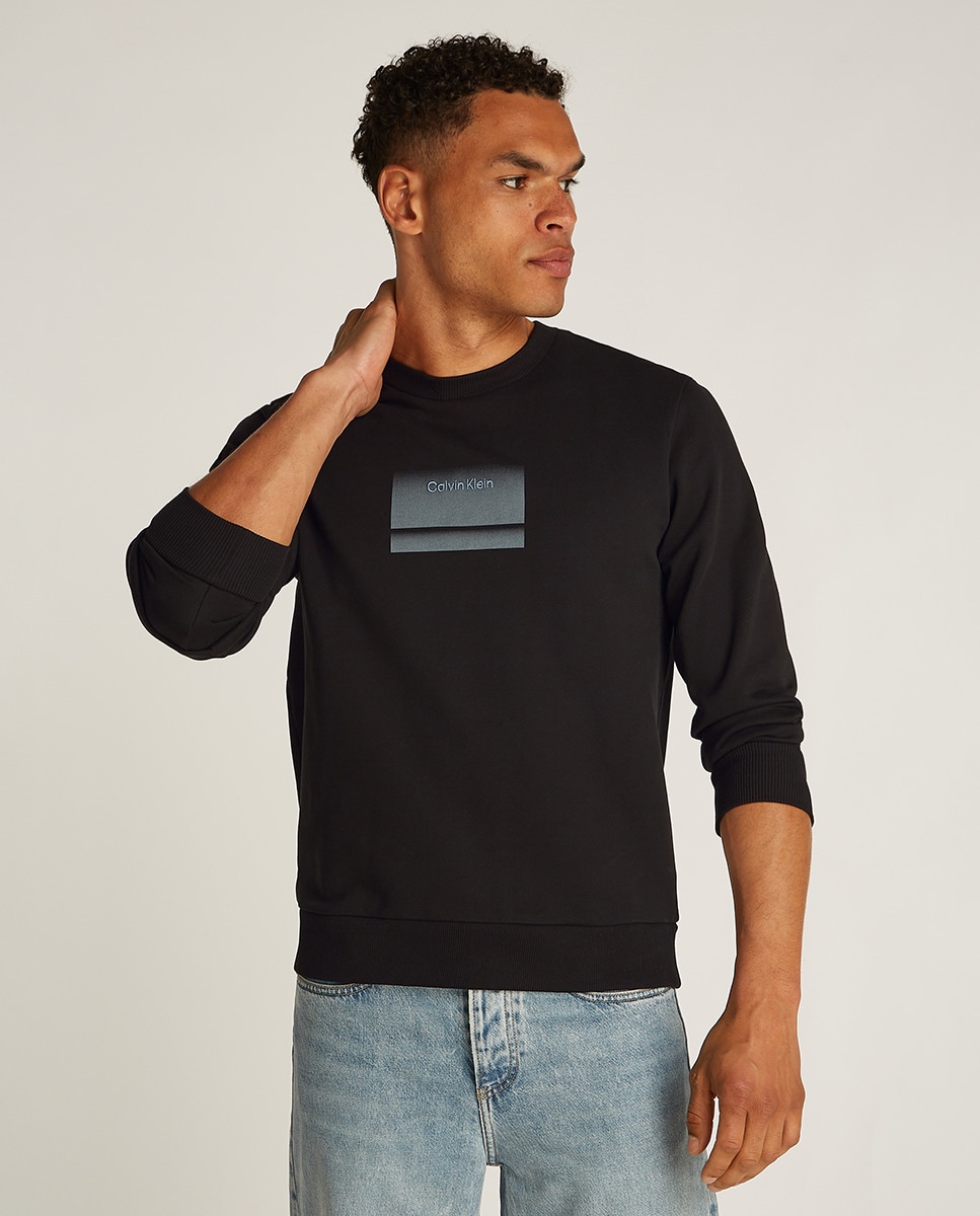 Sweatshirt com Logótipo em Degradé Preto-1