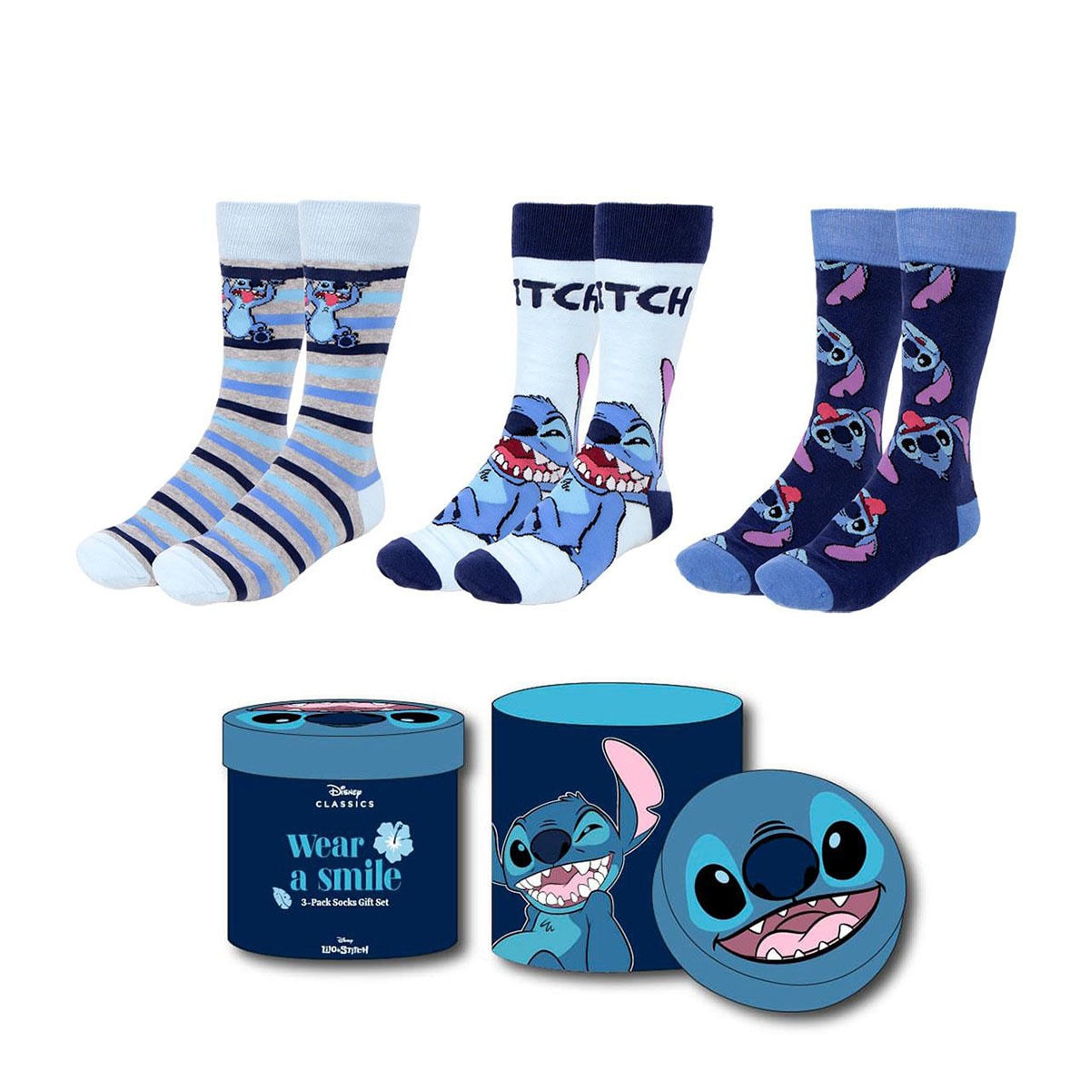 Set 3 Calcetines Lilo & Stitch faces Disney 1