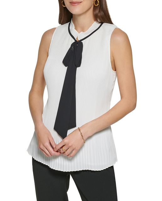 Imagen 0 de Blusa de mujer de color blanco sin mangas