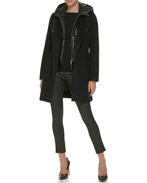 Imagen 0 de Abrigo de mujer con capucha y plumífero