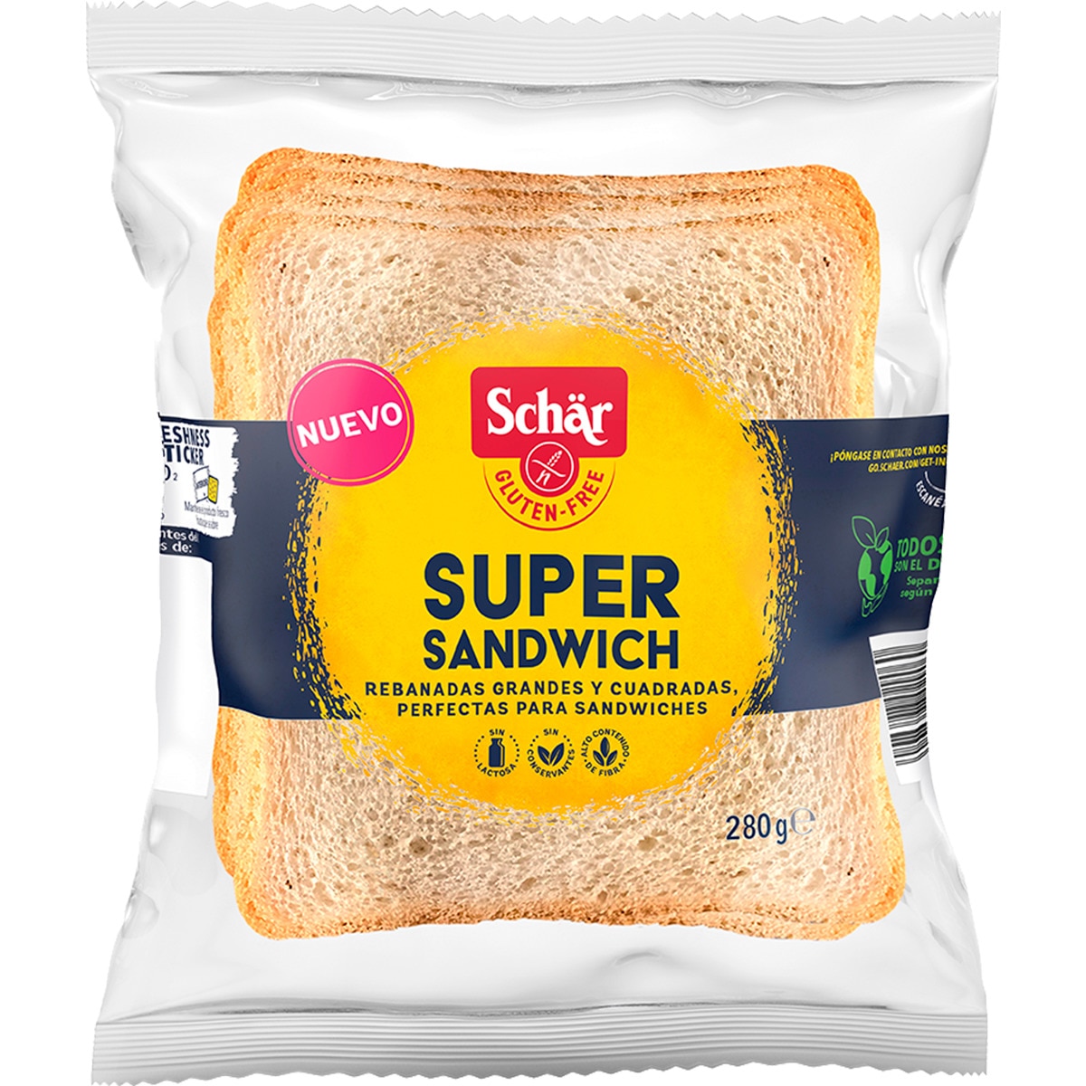 Pão Super Sandwich sem Glúte em Fatias embalagem 280 g
