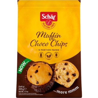 Muffins sem Glúten com Pepitas de Chocolate e sem Lactose embalagem 225 g - Schar