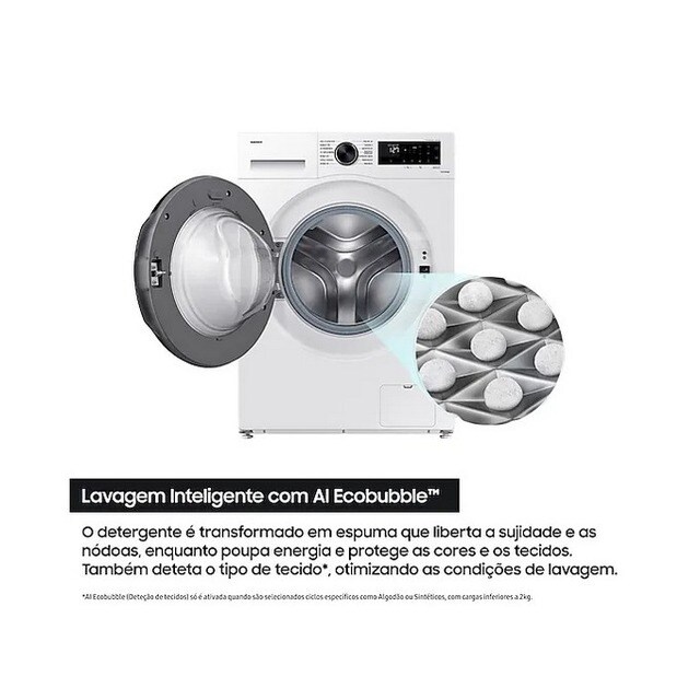 Máquina de Lavar e Secar Roupa Samsung WD90DG5B15BEEP AI Eco Bubble™ de 9/6 kg - Branco Branco-4