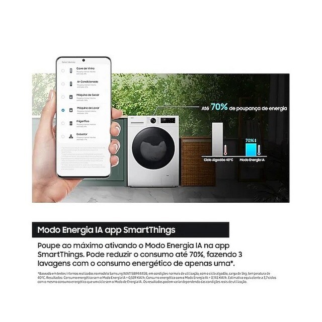 Máquina de Lavar e Secar Roupa Samsung WD90DG5B15BEEP AI Eco Bubble™ de 9/6 kg - Branco Branco-3