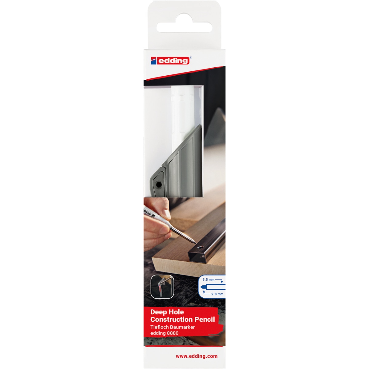 Imagen 0 de Blister con 1 portaminas para agujeros profundos minas de 2,8 mm Edding