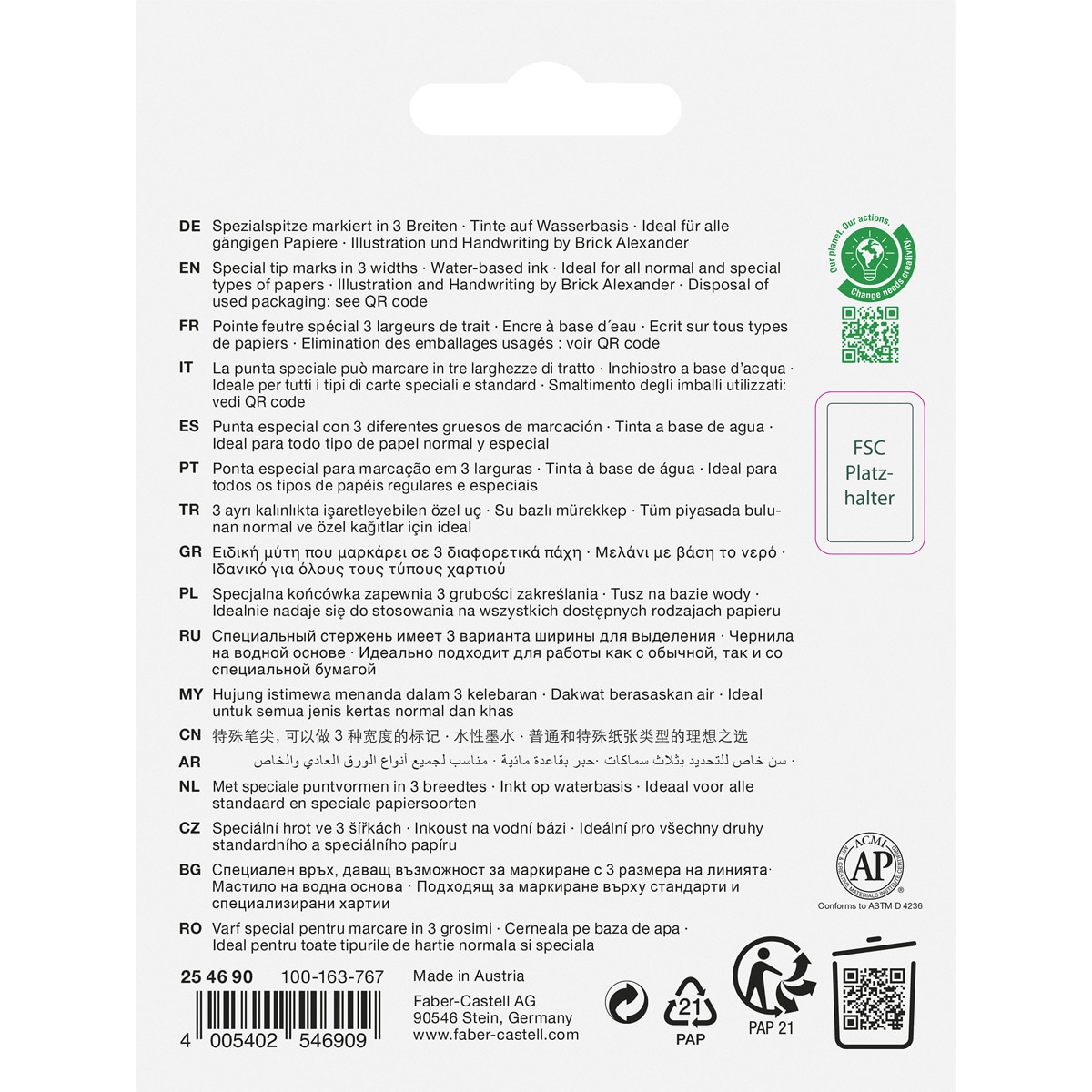 Pack con 4 fluorescentes edicion grafito Faber-Castell Multicolor-2