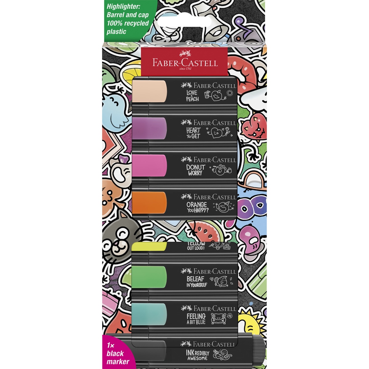 Imagen 0 de Pack con 8 fluorescentes edición grafito Faber-Castell
