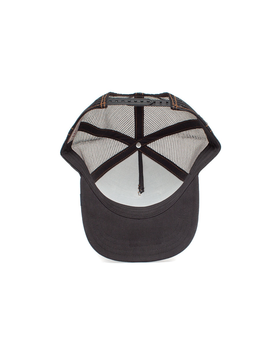 Boné Trucker com Emblema à Frente Preto-9