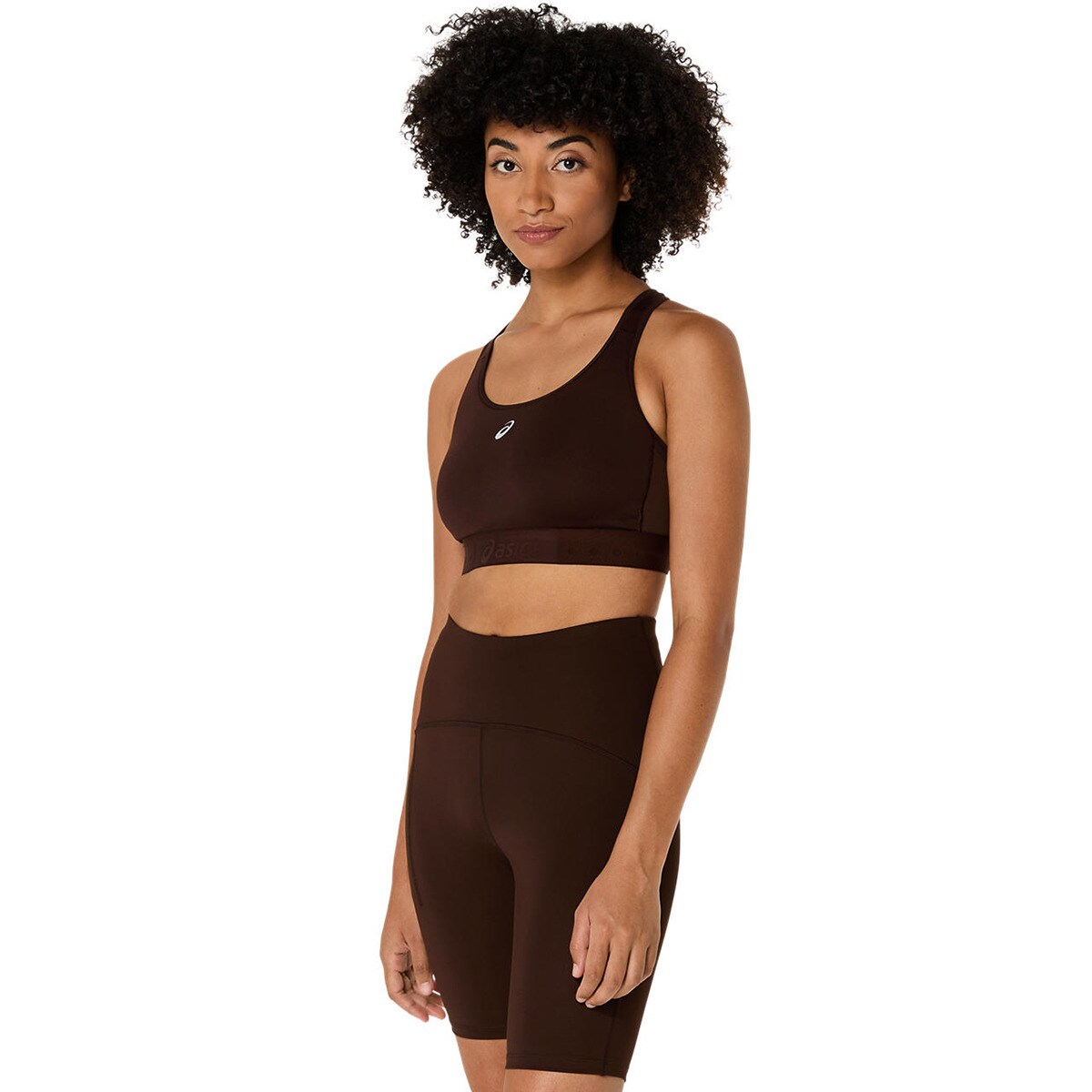 Tops de Running de Mulher Road Compression Bra Castanho-3