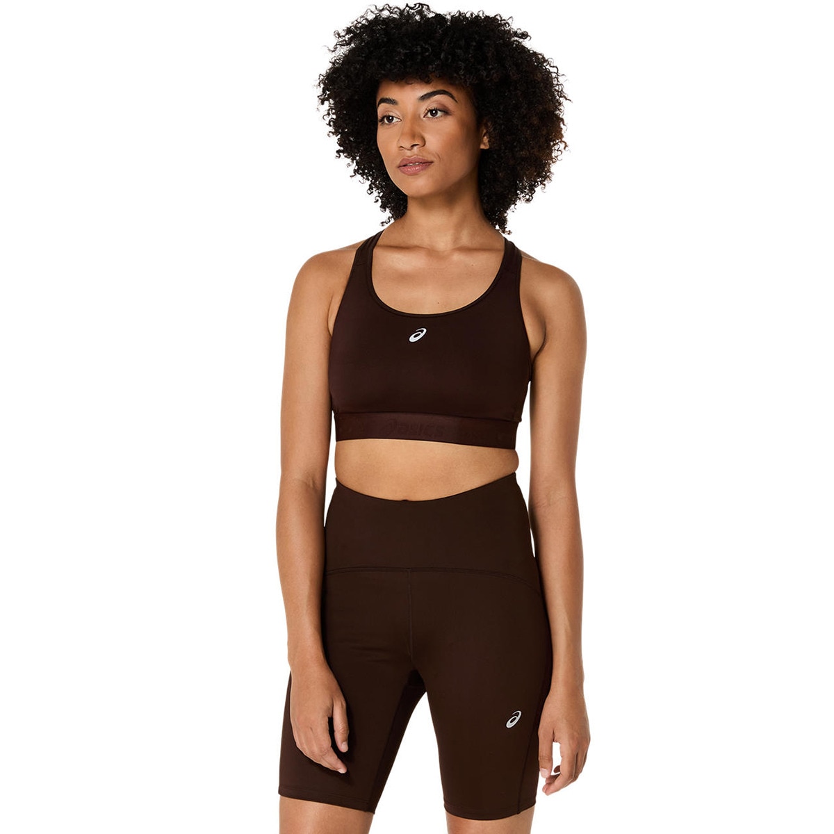 Tops de Running de Mulher Road Compression Bra Castanho-1