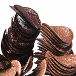 crunchy chocolate and caramel tiles with sea salt case 125 g