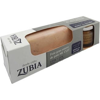 foie gras entero de pato mi cuit envase 120 g + mermelada de mango con jengibre 50 g - Zubia