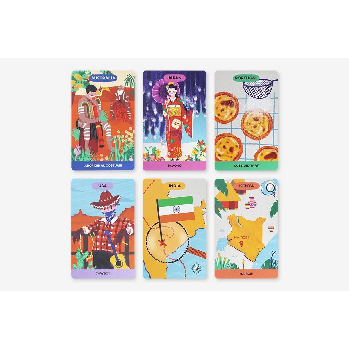 Around the world card game 7 families 4