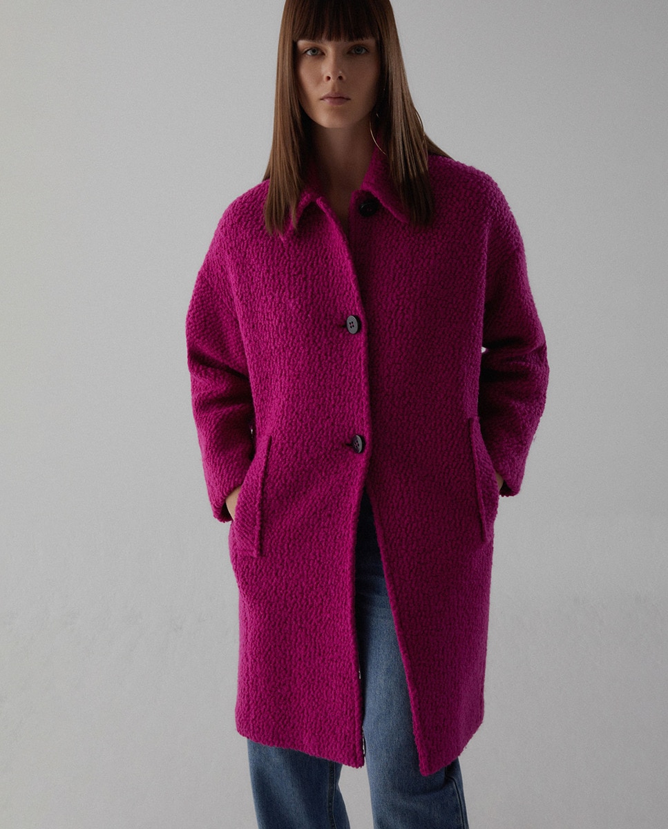 Abrigos Sfera Mujer Rebajas Sobretudo Abrigo Boucle Mujer Abrigo