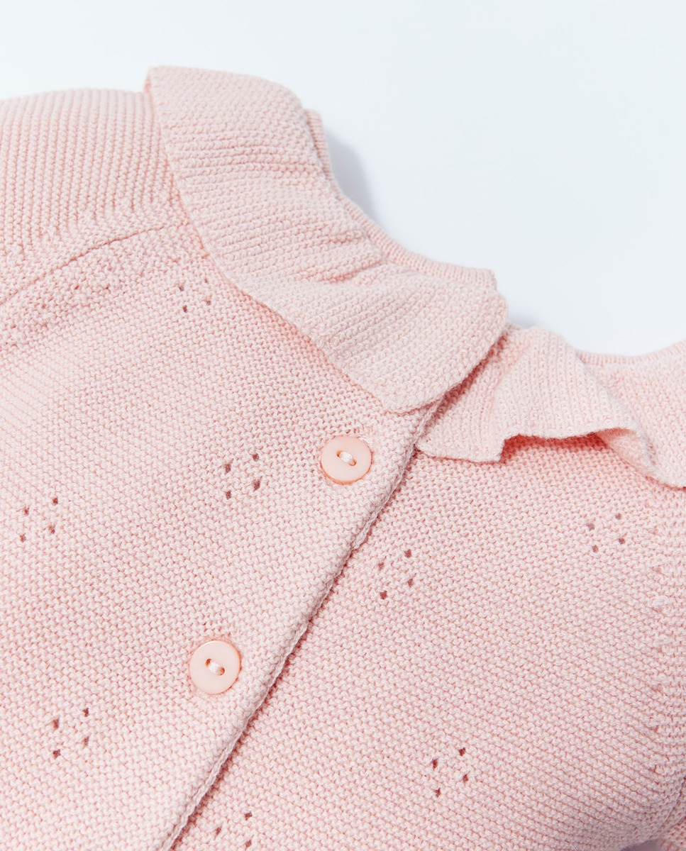 Camisola de Malha de Conjunto de Tricot Rosa-claro-5