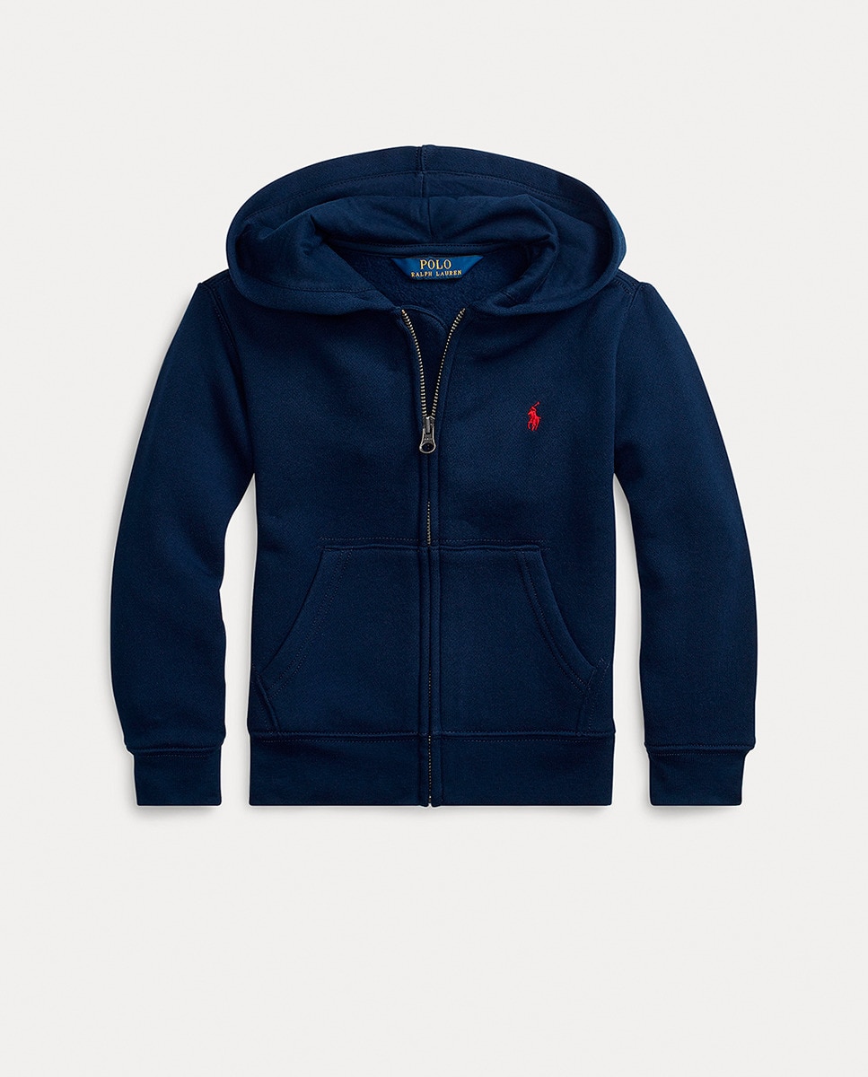 Sweatshirt com Capuz e Fecho de Correr Azul-marinho-1