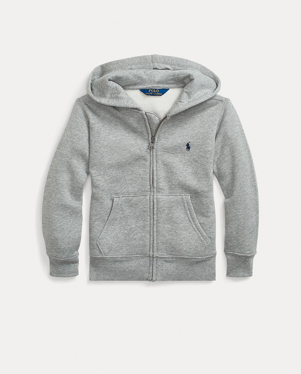 Sweatshirt com Capuz e Fecho de Correr Cinzento-4