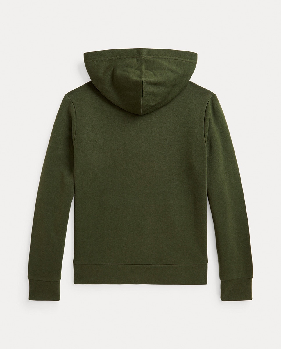 Sweatshirt com Capuz e Logótipo Verde-escuro-2