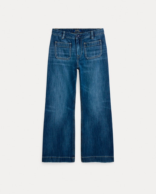 Imagem 0 de Jeans de Algodão com Bolsos de Remendo