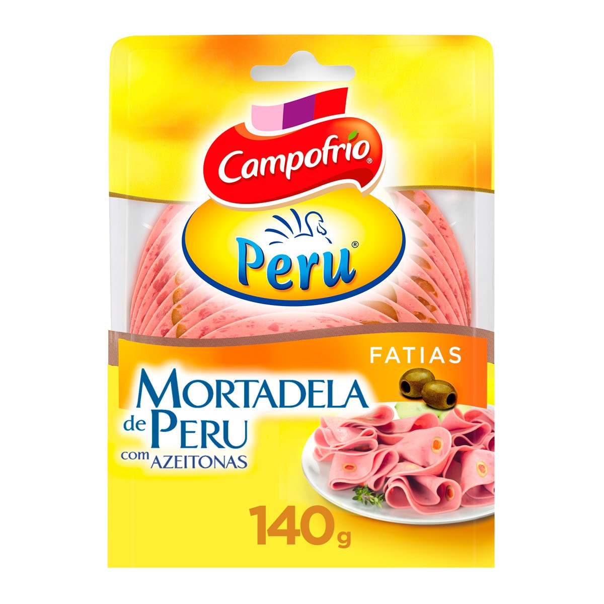 Mortadela de Perú em Fatias com Azeitonas unidade 140 g