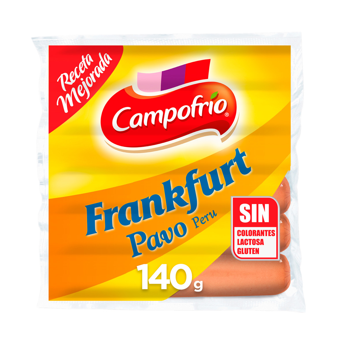 Salsichas Frankfurt de Peru embalagem 140 g