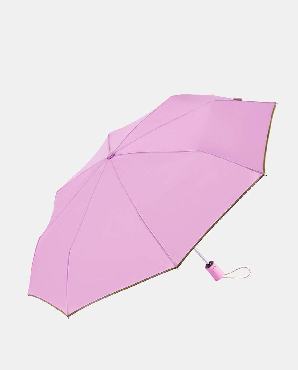 Guarda-Chuva Dobrável Open+Close "Colorparty" com Sistema Windproof, Proteção Solar UVP+50 e Fabricado em Poliéster Reciclado e Reciclável. Rosa-1