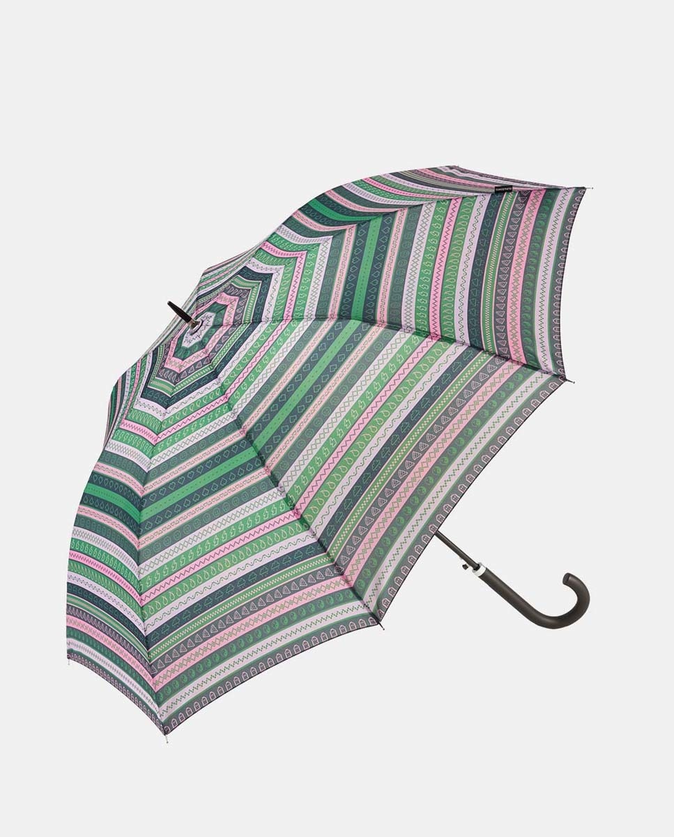 Guarda-Chuva Comprido Automático "Píxel" com Sistema Windproof, Proteção Solar UVP+50 e Fabricado em Poliéster Reciclado e Reciclável. Verde-1
