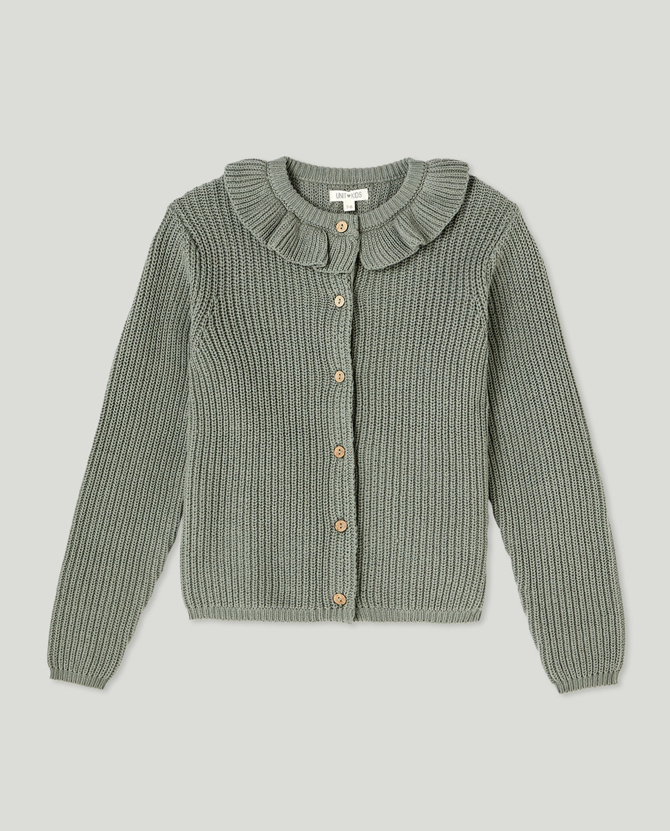Chaqueta niña cuello volante Kaki-1