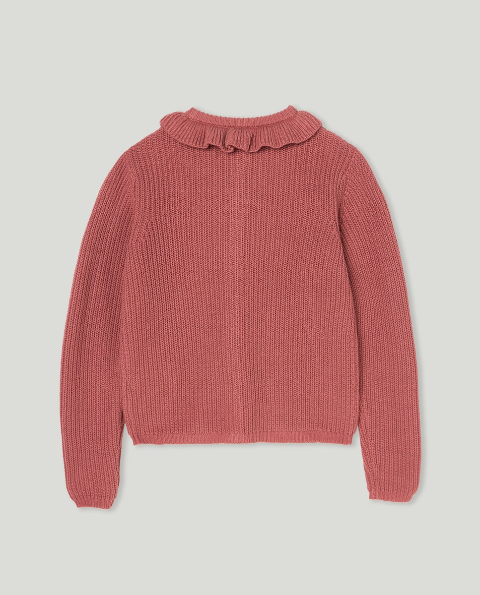 Chaqueta niña cuello volante Rosa-2
