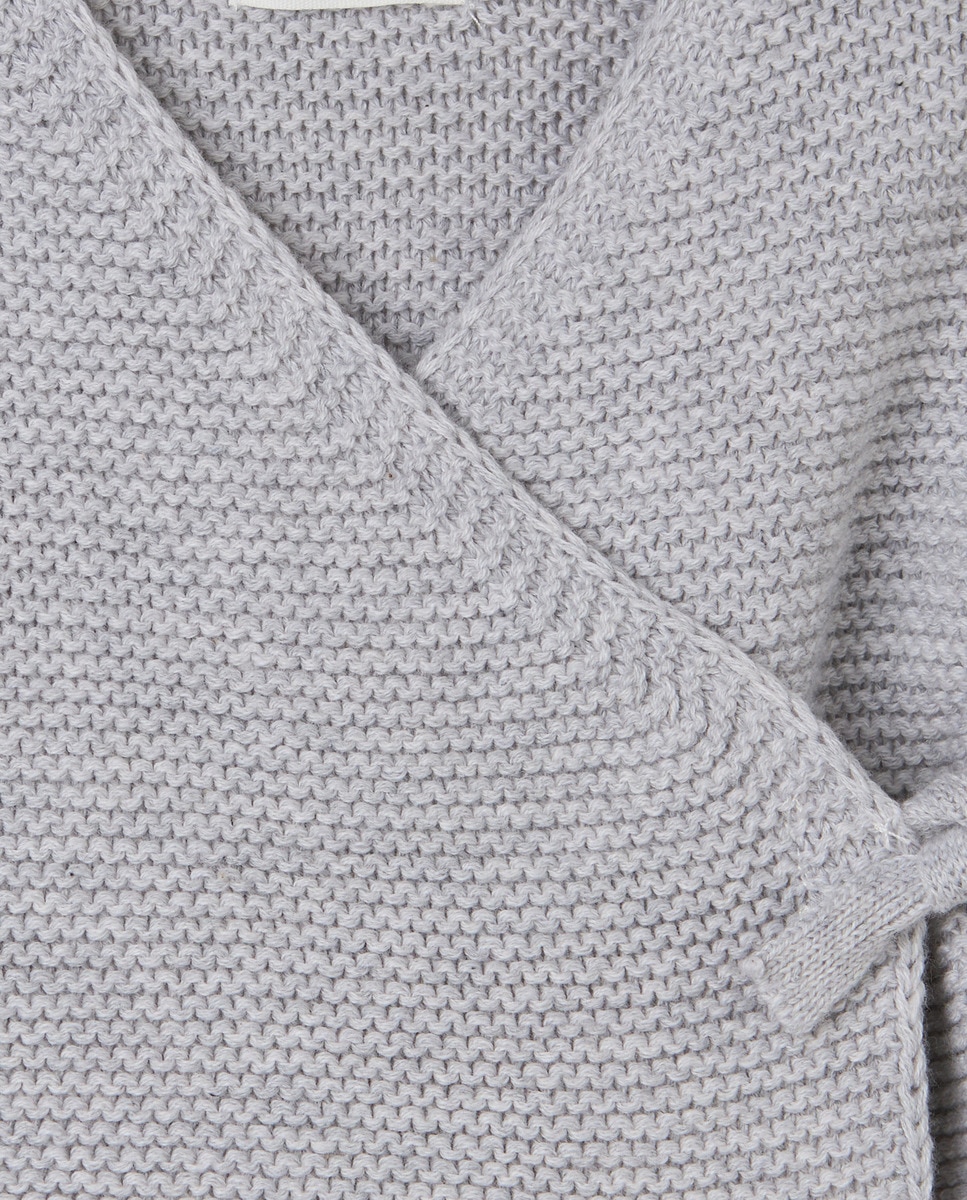 Chaqueta recién nacido cruzada Gris-3