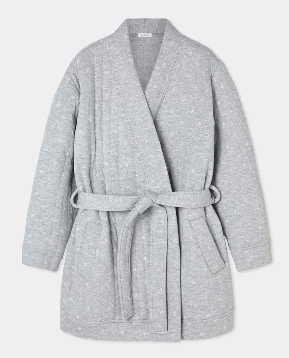Robe com Bolsos Cinzento-claro-4