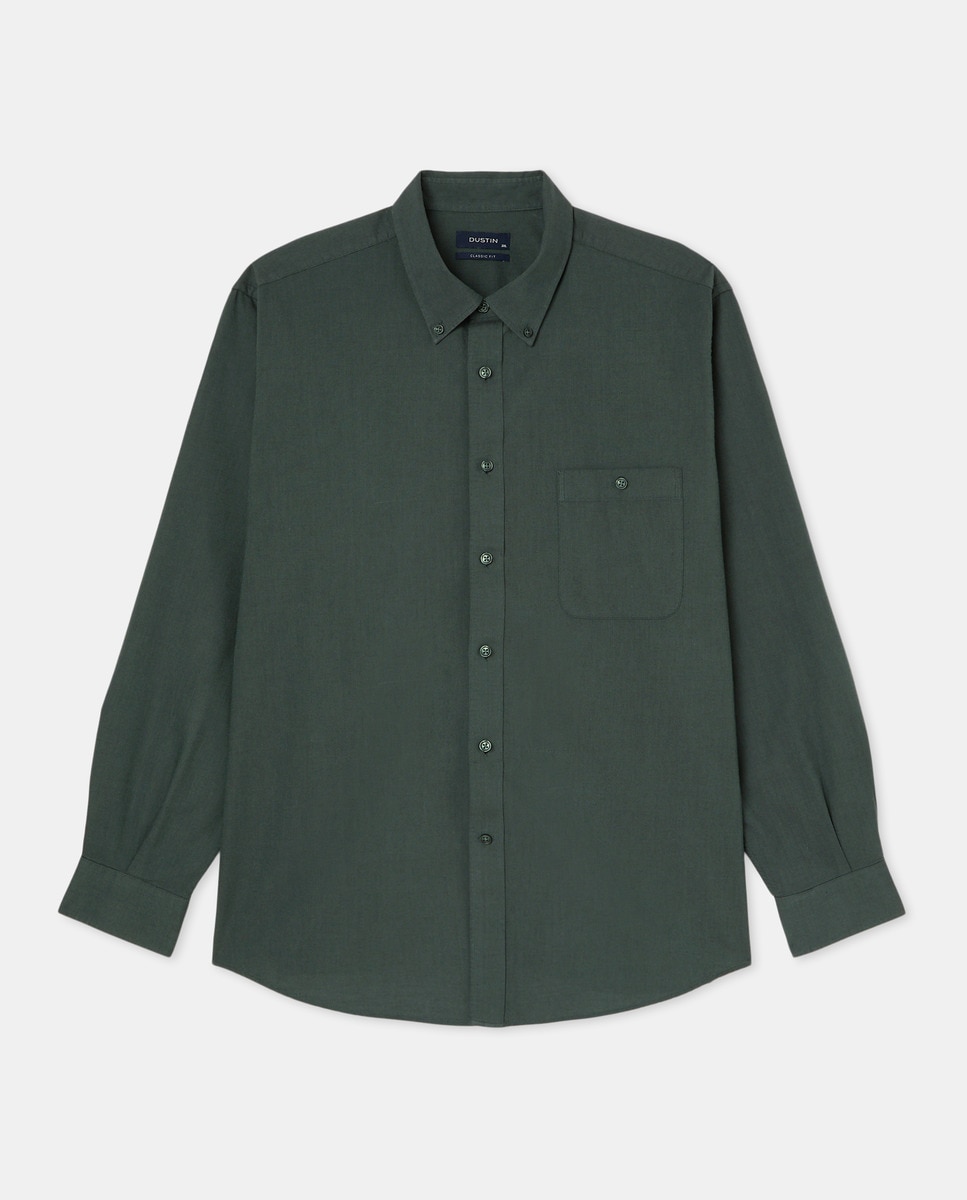 Camisa Tamanhos Grandes Classic Fit Verde-escuro-4