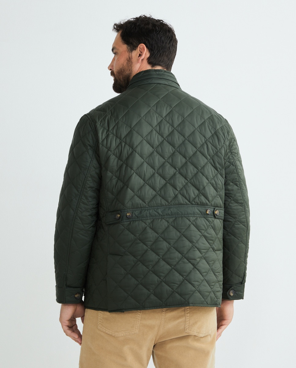 Parka de hombre tallas grandes ,rombos y tejido repelente al agua