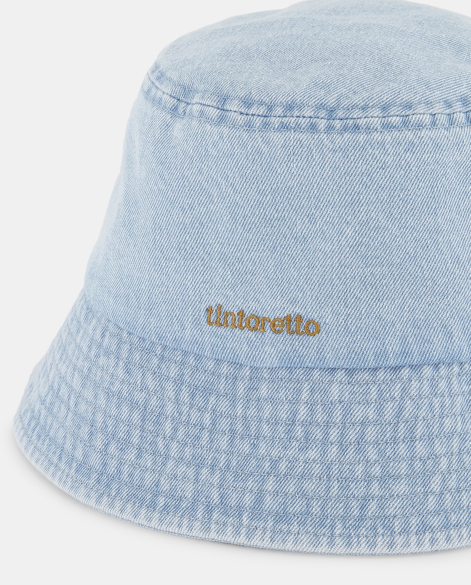 Gorro de Algodão com Detalhe da Marca Azul pálido-2