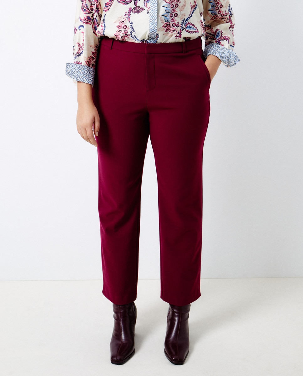 Calças Semi Skinny Técnicas Bordeaux-2