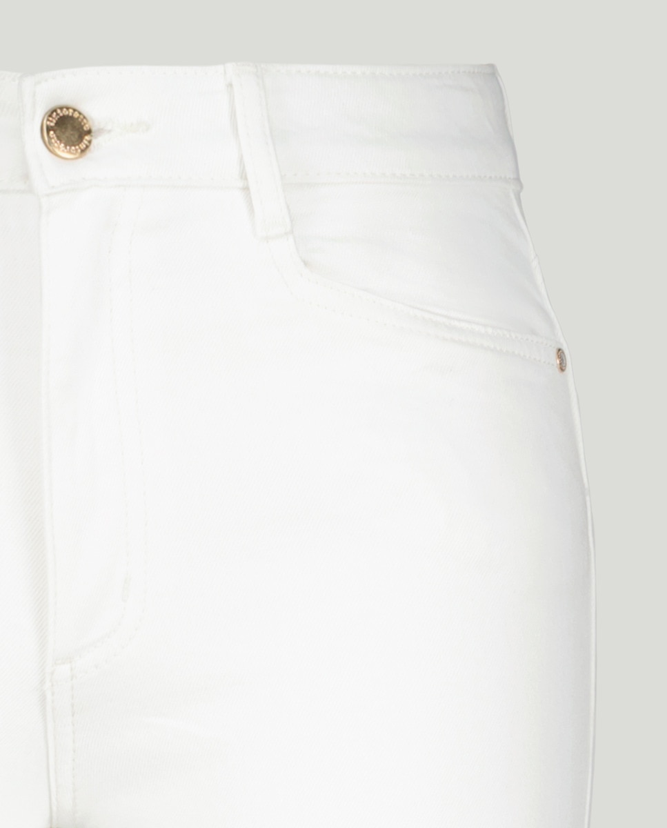 Calças Flare de 5 Bolsos Branco-marfim-5