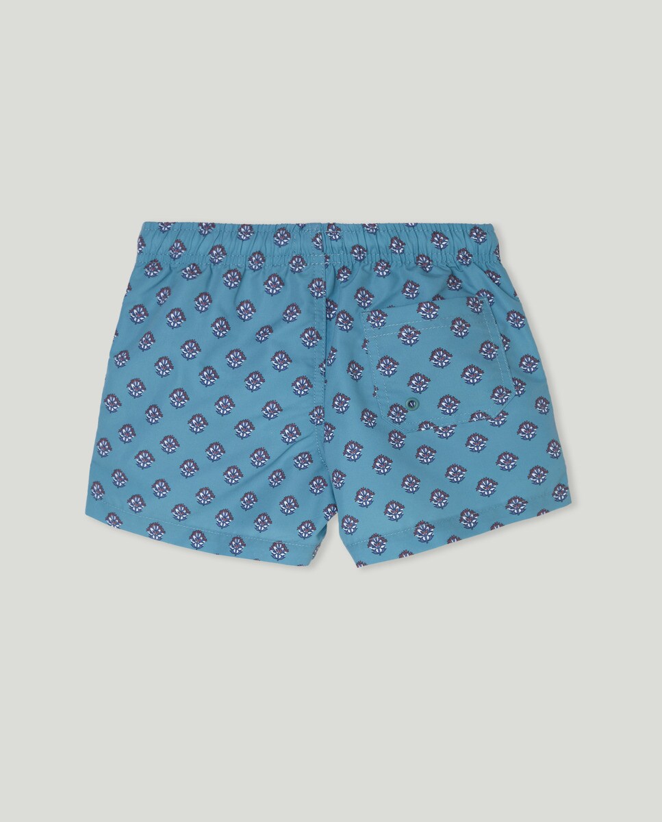Bañador bermuda de niño sello étnico Azul-2