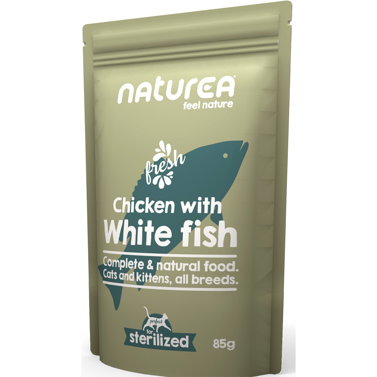 Alimento Húmido para Gato Frango e Peixe Branco embalagem 85 g
