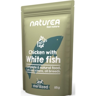 Alimento Húmido para Gato Frango e Peixe Branco embalagem 85 g - Naturea