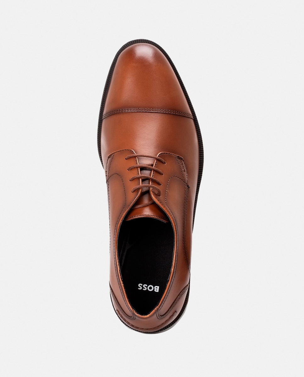 Sapatos Clássicos em Pele com Fecho de Atacadores Castanho-2