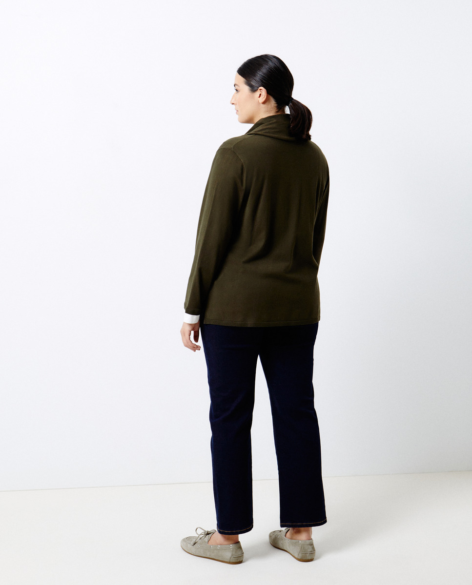Camisola de Malha com Gola Desmontável 730 Camel-6