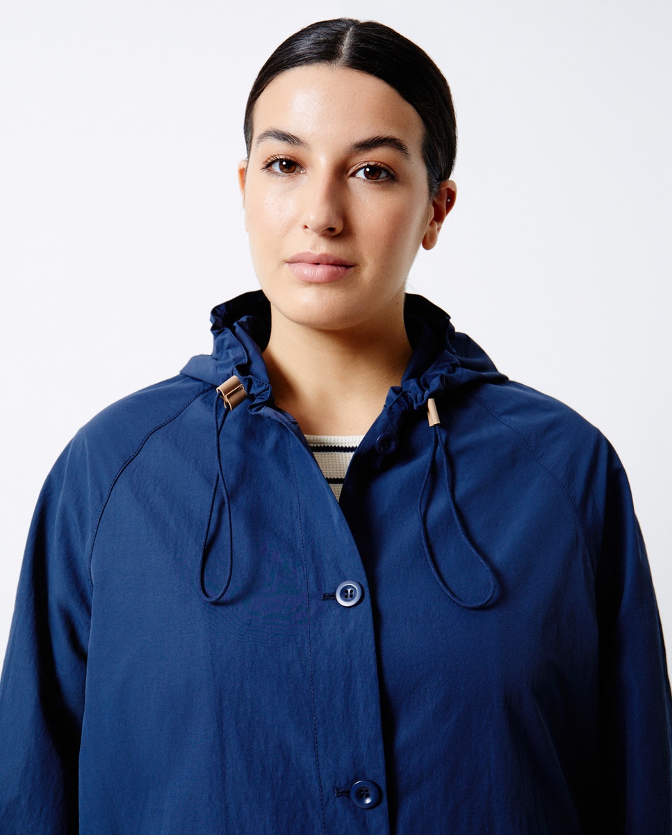Parka Comprida com Capuz Azul-marinho-3
