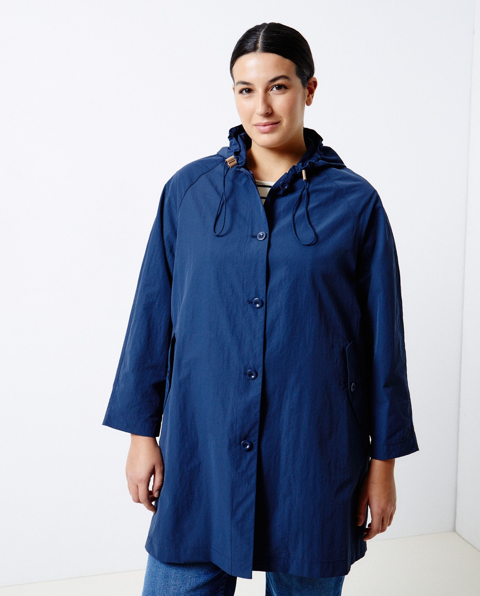 Parka Comprida com Capuz Azul-marinho-2