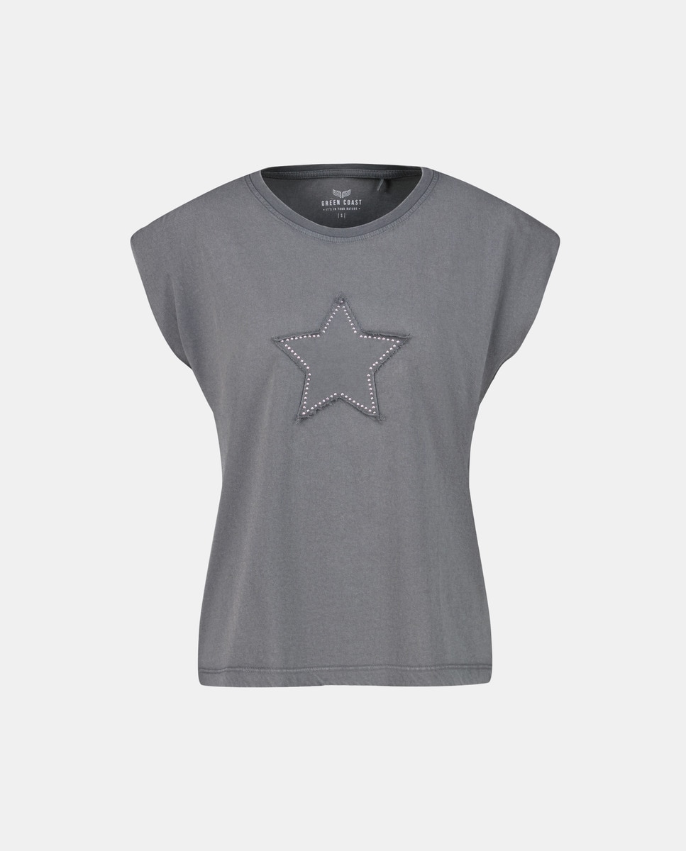 T-shirt sem Mangas e com Tachas 830 Antracite-4