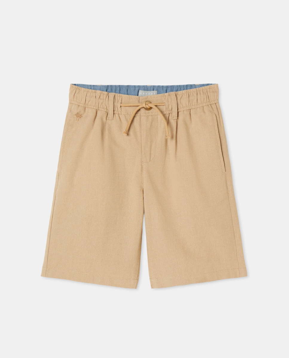 Bermudas Jogger de Linho 730 Camel-4